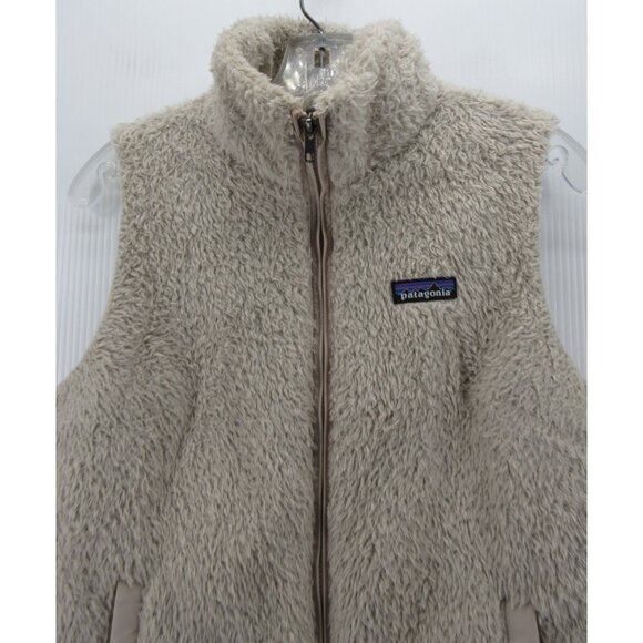 Patagonia Vest Medium Oatmeal Los Gatos Sherpa Fuzzy Fleece Full Zip - Picture 2 of 10
